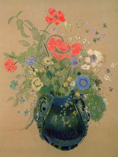 Vaas met bloemen, ca. 1905-08 door Odilon Redon